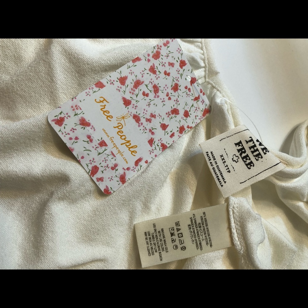 ⬇️4️⃣5️⃣🌸FREE PEOPLE🌸White Top XXS NWT - Picture 5 of 5
